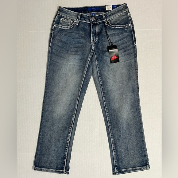 Apt. 9 - Womens Rhinestone Mid-Rise Capri Jeans Sz. 4 - Picture 2 of 9